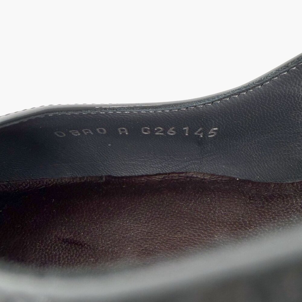 Chanel Gray Burgundy Patent Cap Toe Slingback Platform Pumps Size 37.5 US 6.5–7 - Picture 15 of 15